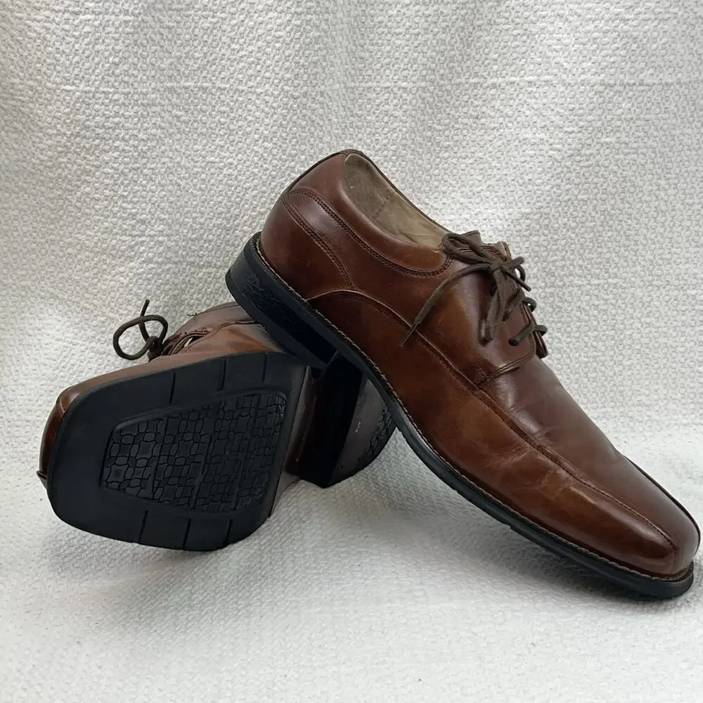 Florsheim Men’s 9.5 3E Brown Leather Square Toe Oxford Dress Shoes 11236-200